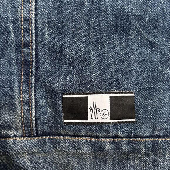 MONCLER Genius 7 Moncler Fragment Navy Shady Down Denim Jacket Authentic Size XL - Picture 7 of 16